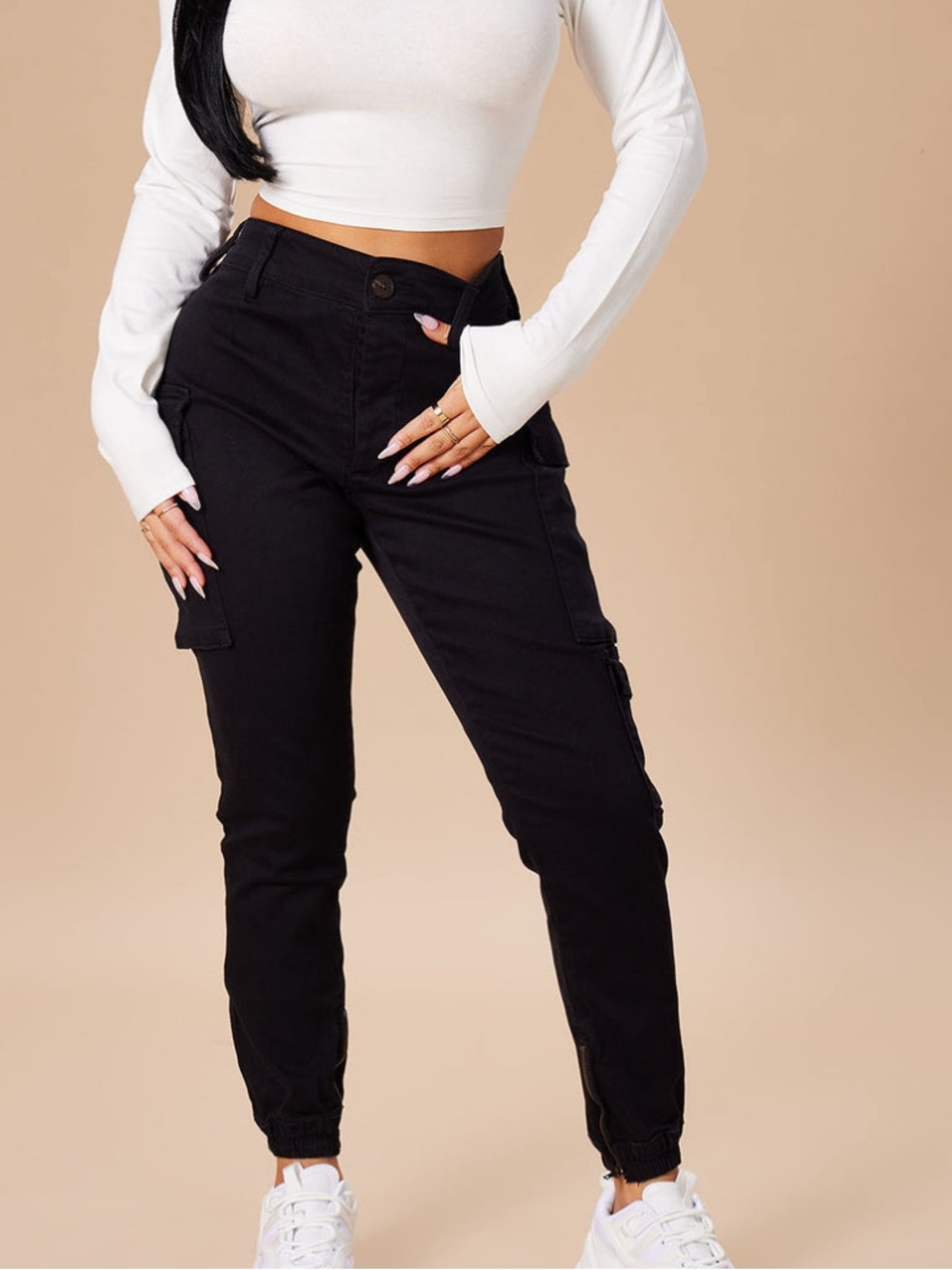 Black High-Waist Cargo pants